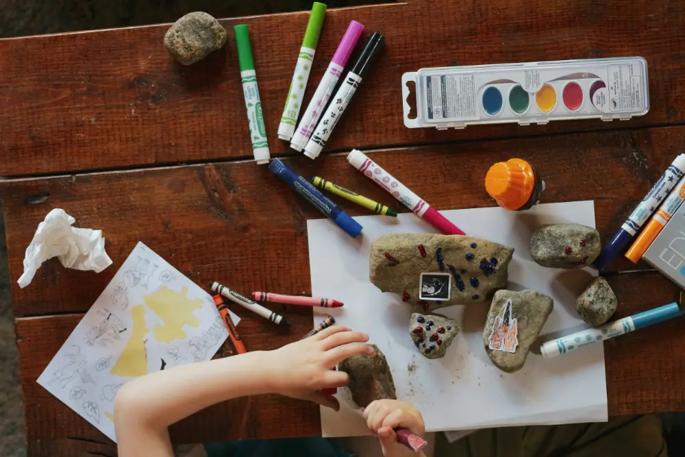 Child exploring a Montessori learning activity